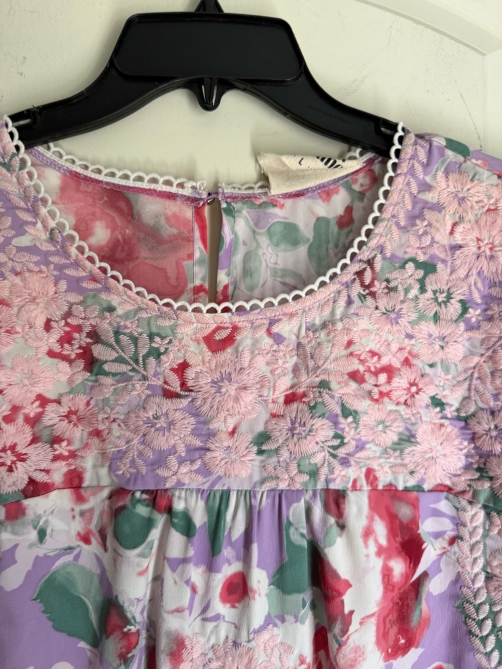 Savanna Jane Lavender and Pink Floral Lace Top L floral embroidered summer boho - Picture 4 of 10